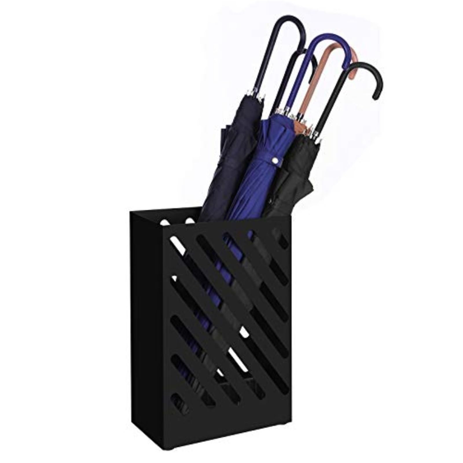 FVDZRFIE Umbrella Stand Metal Metal Umbrella Stand, Holder Rack, With A Removable Drip Tray, 4 Hooks, For Entryway(Stripe)