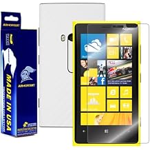 Armorsuit MilitaryShield White Carbon Fiber Skin Wrap Film + HD Clear Screen Protector for Nokia Lumia 920 - Anti-Bubble Film