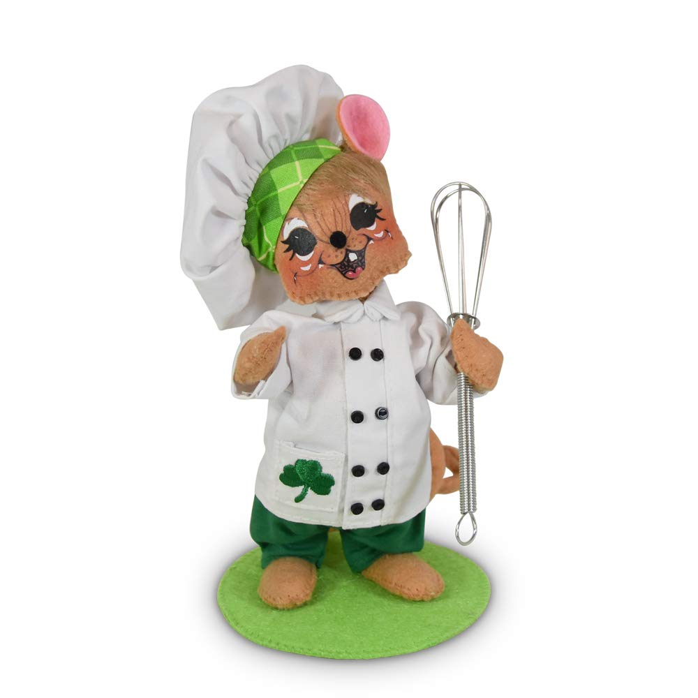 Annalee 6in Shamrock Chef Mouse