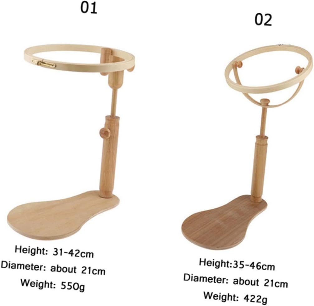 PLAFOPE Creative Adjustable Cross-Stitch Frame Rotary Embroidery Stand Beech Wood Holder for Home Accessories Easy to Install Durable and Convenient for Cross-Stitch Projects