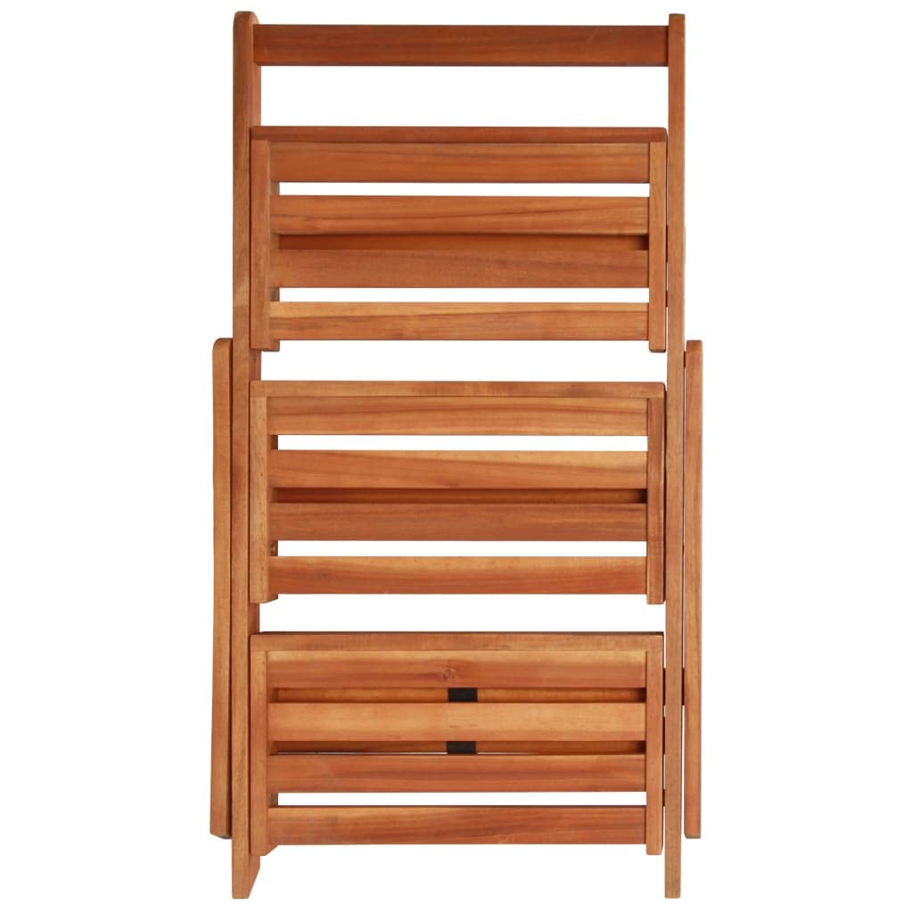 Pflanzenständer Holz 3 Stufen - Blumenständer Klappbar aus Akazie Massivholz, Pflanzentreppe für Wohnzimmer und Balkon, Robustes Blumenregal Braun, 50 x 63 x 80 cm