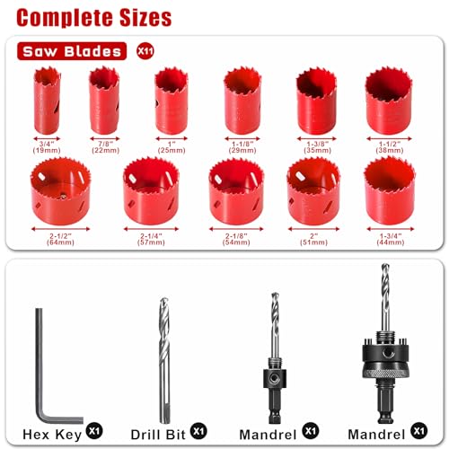 HYCHIKA Bi-Metal Hole Saw Kit
