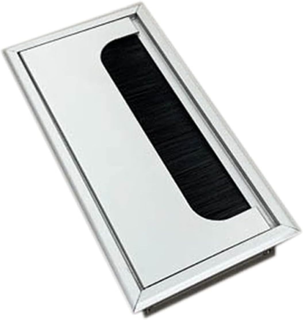 Schreibtischtülle, Büro-Hardware Mattschwarze, rechteckige Kabeldurchführung aus Aluminium, quadratische Tisch-/Schreibtischdurchführung in Mehreren Größen(160x80mm)