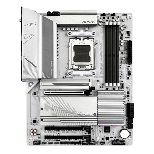 GIGABYTE B650 AORUS ELITE AX ICE Scheda madre - Supporta CPU AMD Ryzen 9000, VRM digitale a 12+2+2 fasi, fino a 8000 MHz DDR5 (OC), 1xPCIe 5.0 + 2xPCIe 4.0 M.2, Wi-Fi 6E, LAN 2.5GbE, USB 3.2 Gen 2x2 - Scheda madre - Immagine 1