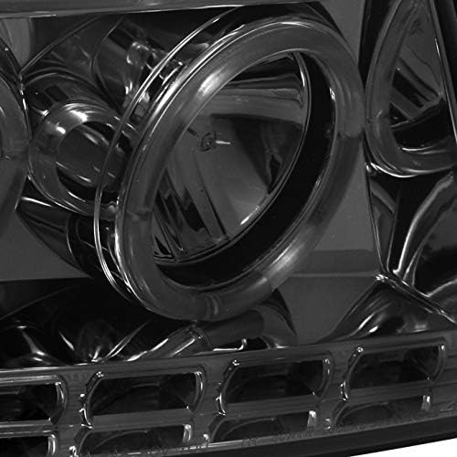 AKKON - For 2005-2008 Frontier / 05-07 Pathfinder Smoked Smoke Dual Ring Projector LED Headlights Driver Passenger Pair Set