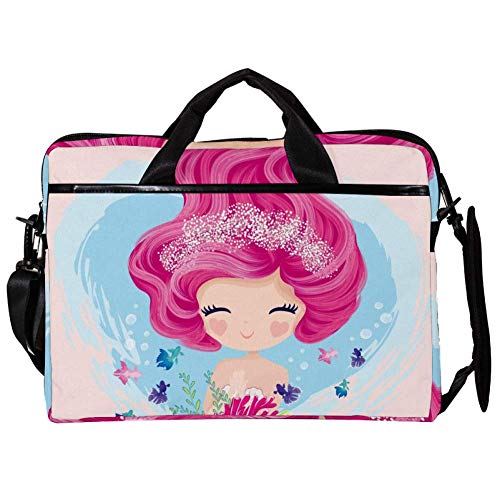Evita arañazos con la funda para laptop de 14 a 15.4 pulgadas de sirena rosa acolchada