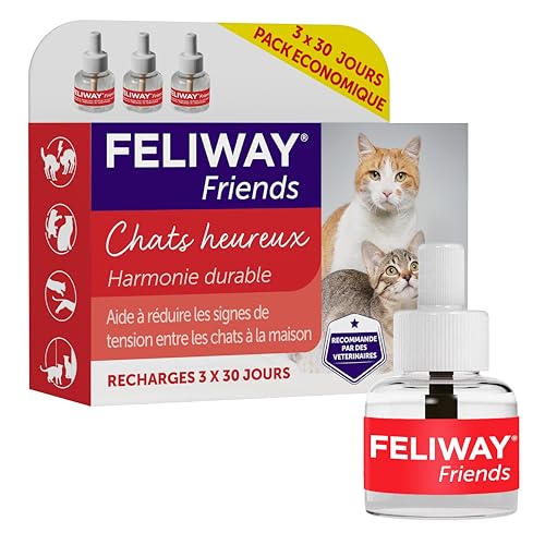 FELIWAY Friends - Pack 3 Recharges - La Solution Conçue pour Réduire les conflits, Tensions,...