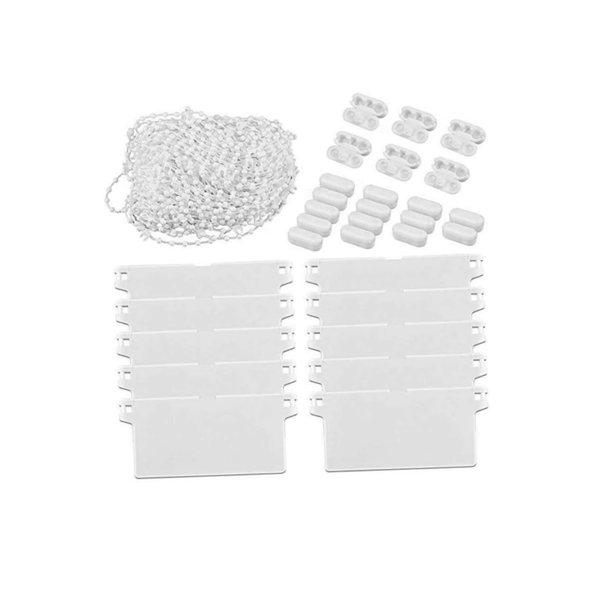 RORPOIR Blinds Accessories Package 20m Beads 89mm Bottom Plate 20pcs Bead Buckles for Vertical and Plastic Curtain Parts