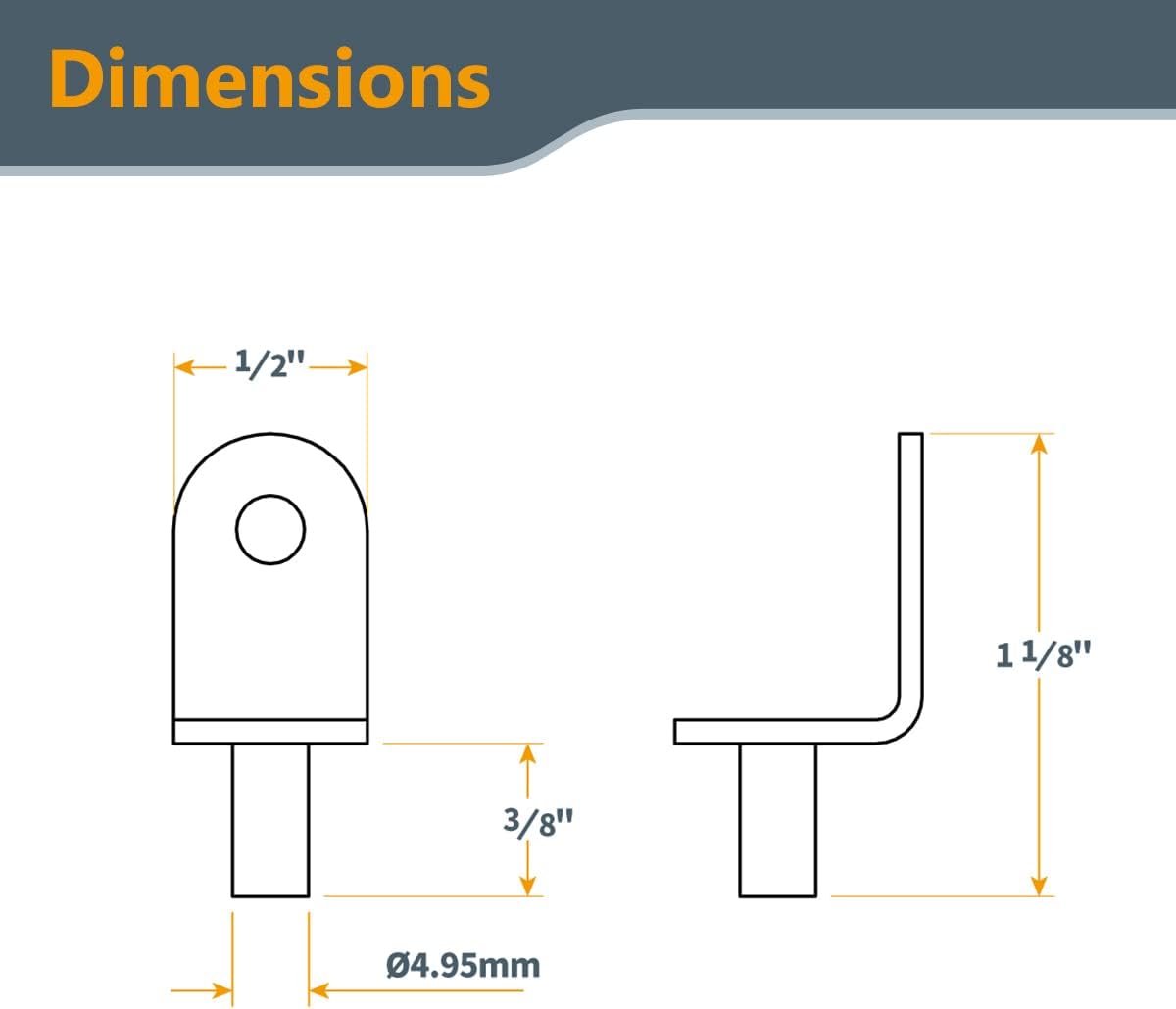 POWERTEC QP1402 5mm L-Shaped Support Bracket with Hole, 5 mm with Mounting, Nickle,50