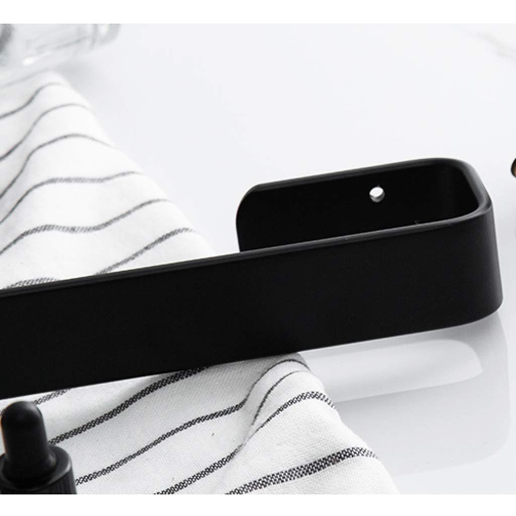 Toallero de aro sin Perforaciones/con inserción de Tornillos, 20/30/40/50/60 cm, Color Negro, para baño, con aro de un Solo Poste y Gran Capacidad de Carga (Color: 60 cm)