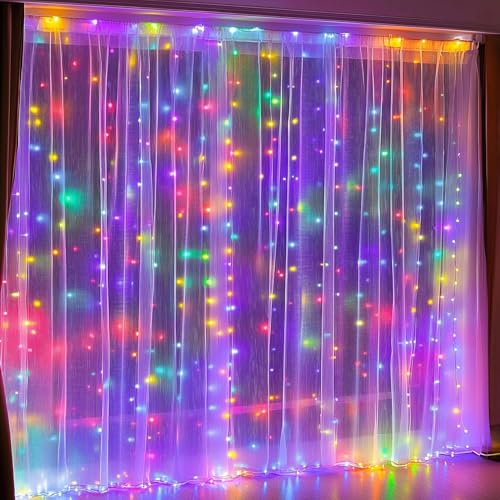 fizzytech Waterfall Fairy Curtain String Lights for Wall Decorati...