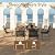 Rotihom 7 Pieces Patio Dining Set,Outdoor Patio Table and Chairs Set For 6 with 6 Texlin Seats & 59" Wood-Like Pspc Table, Strengthened Metal Frame Outdoor Patio Dining Sets For Backyard/Deck/Poolside