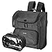 AW BYOOTIQUE Classic Black Makeup Train Case Soft Sided Cosmetic Backpack Storage Organizer Barber Carry on Travel with Side Pocket Removable Bag