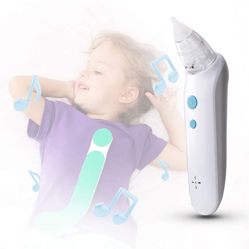 Aspirator do nosa dziecka, z muzyką i cichą konstrukcją, zasilanie przez USB Booger Cleaner - plus 2 bezpłatne końcówki do nosa