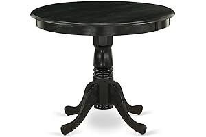 East West Furniture Antique Style Black Round 36" Dining Table