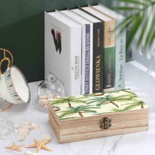 Malle décorative bois haut de gamme style rétro à couvercle - 5
