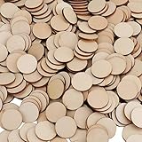 Foraineam 400 Pieces 1 Inch Unfinished Wood Craft Circle Cutouts Round Natural Wooden Disc Circles...