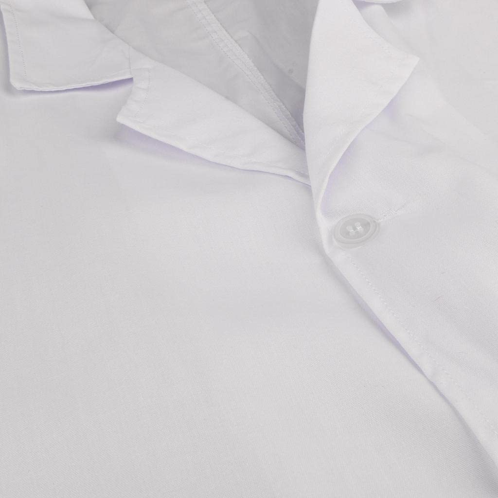 Bata de laboratorio de manga corta para mujer, uniforme de médico, enfermera, talla S