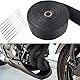 15M Hitzeschutzband Auspuff,Foneso auspuffband,Hitzeschutz Auspuff Bandage,Schwarz Hitzeschutzband mit 12 Kabelbinder Edelstahl,für Motorrad Fächerkrümmer Thermoband Krümmerband