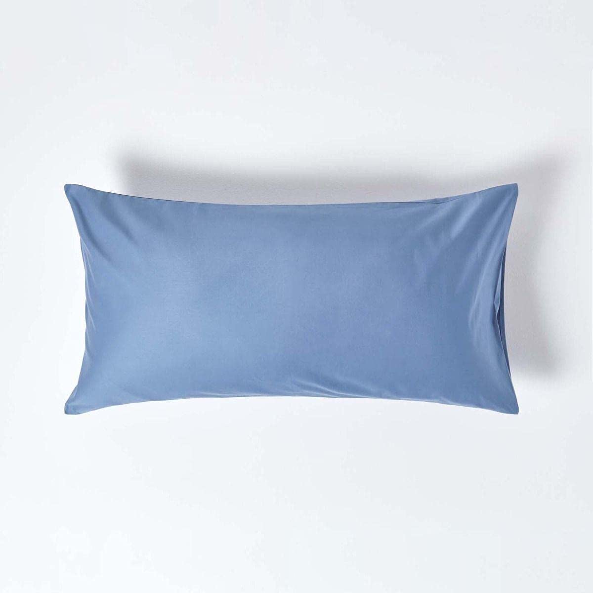 Homescapes (King - 48 X 91 Cm, Airforce ) Egyptian Cotton Pillowcase 1000 Thread Count Blue
