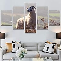 SIGNWIN 5 Panel Canvas Wall Art Animals Farmhouse/Country Fun Group Multicolor for Home Decorations Ready to Hang - 60