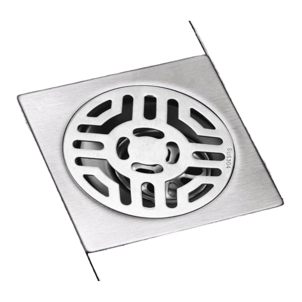 Kit de couvercle de drain de douche carré en acier inoxydable 4 pouces