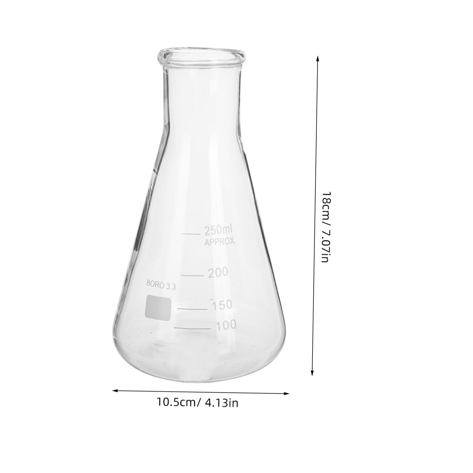 Hemobllo 5 piezas Matraz Erlenmeyer de Vidrio Borosilicato Resistente Altas Temperaturas Capacidad Variada para Laboratorio Experimentos Científicos Seguro Base Triangular