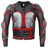Kids Motorcycle Jacket for Boys Girls Teenager-Motocross Armor Protective Jackets for Dirt Bike Skateboard Ski ATV (US, Alpha, Medium, Regular, Red)