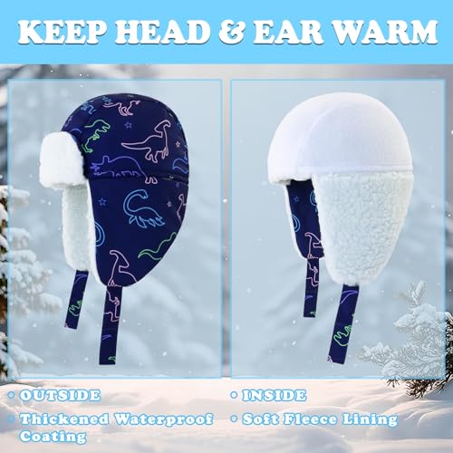Image of BAVST Winter Trapper Hat for Boys Girls Waterproof Warm Baby Toddler Ushanka Fleece Beanie Hats for 6M-6T