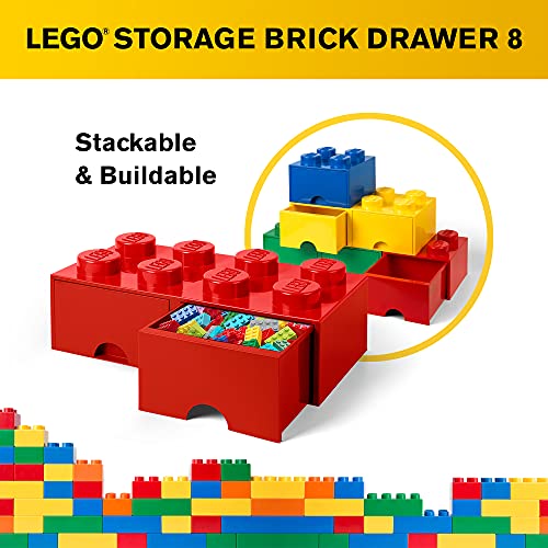 Image of LEGO Brick with 2 Drawers With 8 Knobs, in Red