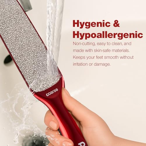 Image of Probelle Double Sided Multidirectional Nickel Foot File Callus Remover - Immediately Reduces calluses and Corns to Powder for Instant Results, Safe Tool (Red)