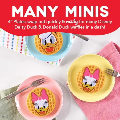 Image of Dash MultiMaker Mini System Removable Plate Set - Ceramic, Nonstick Replacement Plates for Fun-Shaped Waffle Breakfast - Waffle Maker Not Included - 4-Inch - Two-Pack - Donald & Daisy