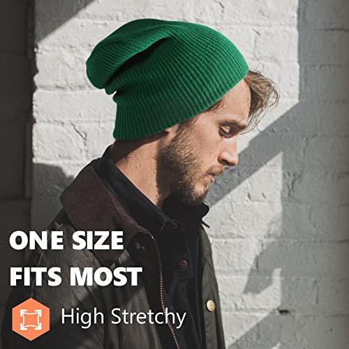 Image of SHINCHIC Mens Winter Slouchy Knit Beanie Hats for Women Men Stretchy Soft Skull Cap Warm Long Ski Hat for Winter