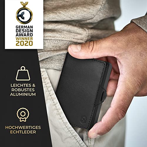 slimpuro Men's Minimalist, Black Leather, 12 Cartes4