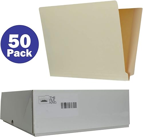 Miniatura 3 de The File King Carpetas de archivo Manilla con pestañas finales con puntas, tamaño carta, caja de 50 unidades, carpetas de archivos médicos, carpetas