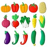 Vegetables Magnets for Fridge,15Pcs Refrigerator Magnets Stickers,Funny Fridge Magnet Shape,Cute...