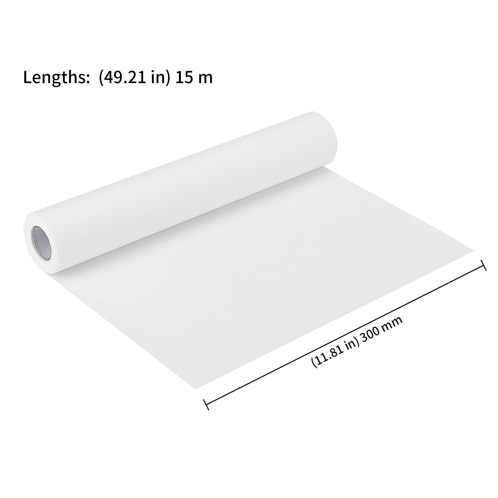 KEILEOHO 4 rolki papieru rysunkowego rolka biała 30 cm x 15 m, biała rolka papieru, sztaluga rolka papieru rysunkowego biała rolka papieru rysunkowego