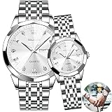OLEVS His and Hers Couple Watches Couple Set Pair Watch Dress Matching Romantic Luminous Quartz Stai