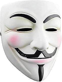 قناع انونيموس للأطفال والكبار من موليافان برودكتس، قناع في فور فينديتا للهالوين، قناع رجالي لحفلات الهالوين التنكرية، قناع هاكر (عبوة من قطعتين)