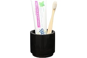 Stylish and Sophisticated: Black Marble Toothbrush Holder