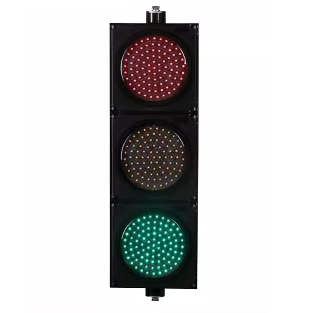 YushenFu Outdoor 8Inch LED Traffic Signal Light, Vertical And Horizontal Installation, Waterproof 2or3 ColorTraffic Indicators Lights For Toll Stations, Shopping Cen(Size:3 color,Color:12-24v)