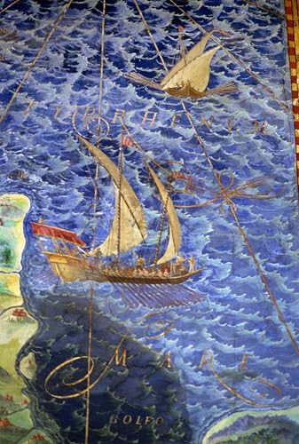 Pintura mural vintage del mar Tirreno por Ignazio Danti, decoración en lienzo 60x90