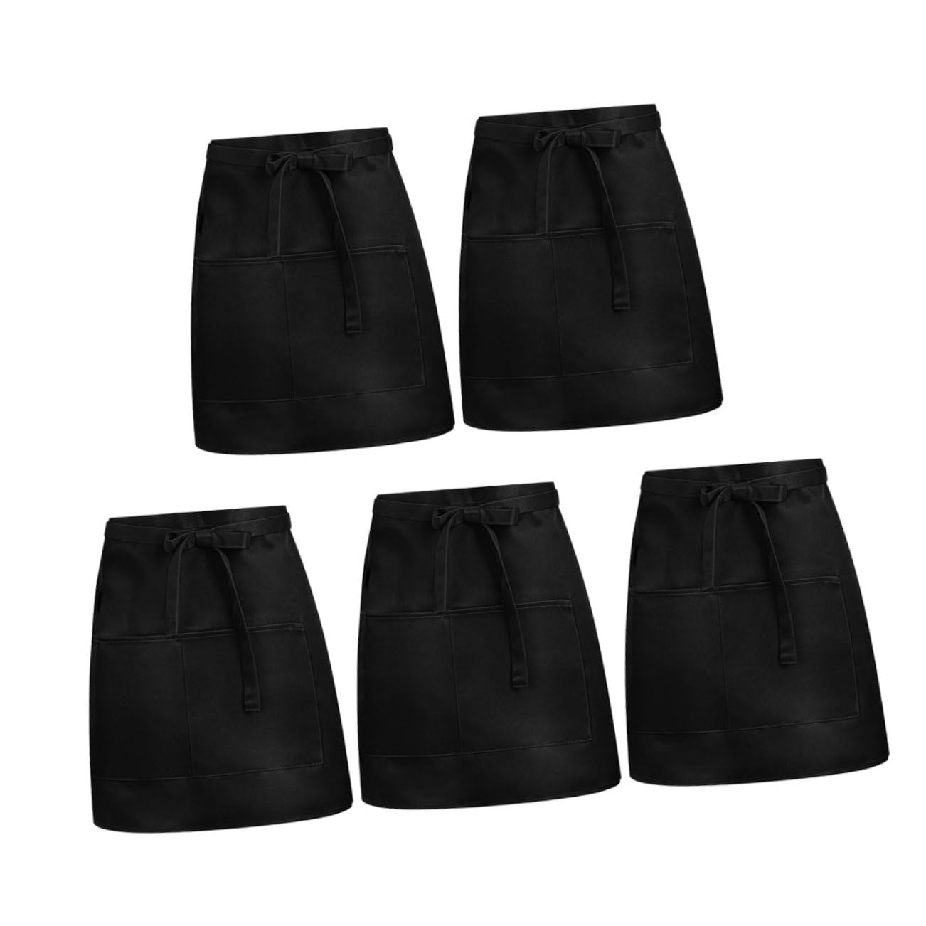 SOIMISS 5piezas Delantal Corto con Múltiples Bolsillos de Media Cintura para Personal de Servicio y Camareras Bistró y Tienda de Café