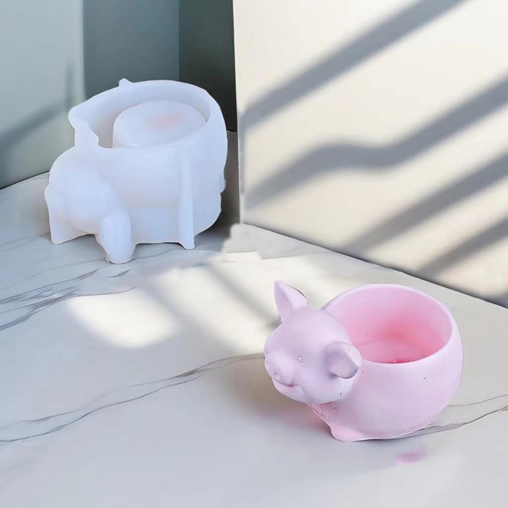 Moules en silicone pour pot de fleurs succulentes en forme d'animal - Moules uniques - Texture en silicone pour bougeoir