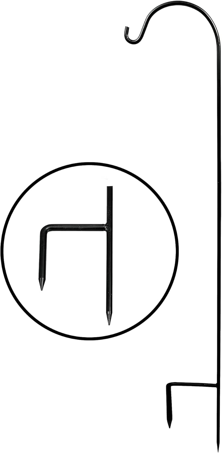 Monarch Abode Garden Shepherd’s Hook, 46" Premium Steel Outdoor Decorative Stake, Decor for Garden, Backyard, Patio, & Deck