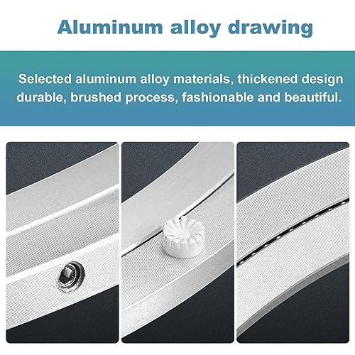 Rodamientos giratorios de metal aluminio Lazy Susan de 14 pulgadas plateado 4