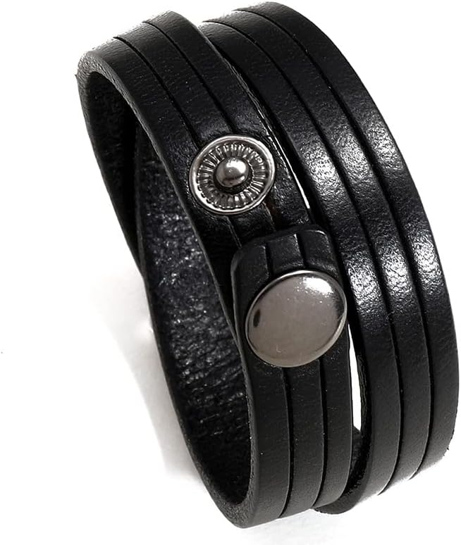 Xusamss Punk Jewelry Wristband Retro Multi Layer Leather Cuff Bracelet - Image 3