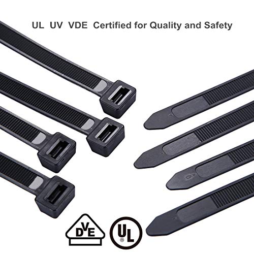 60 Piece Multi-Purpose Ultra Heavy Duty Uv Cable Ties,11.8 Inch Width 0.51 Inch, 250 Lbs Tensile Strength,Black #TOP2