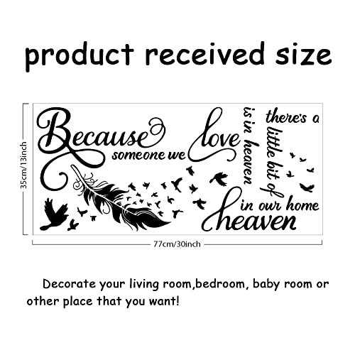 SUPERDANT This is a Little Bit of Heaven in Our Home Wall Stickers Nostalgia for Family Quotes Wall Decals Bird Feather Transfer Sticker for Living Room Bedroom Home Decor - Image 2