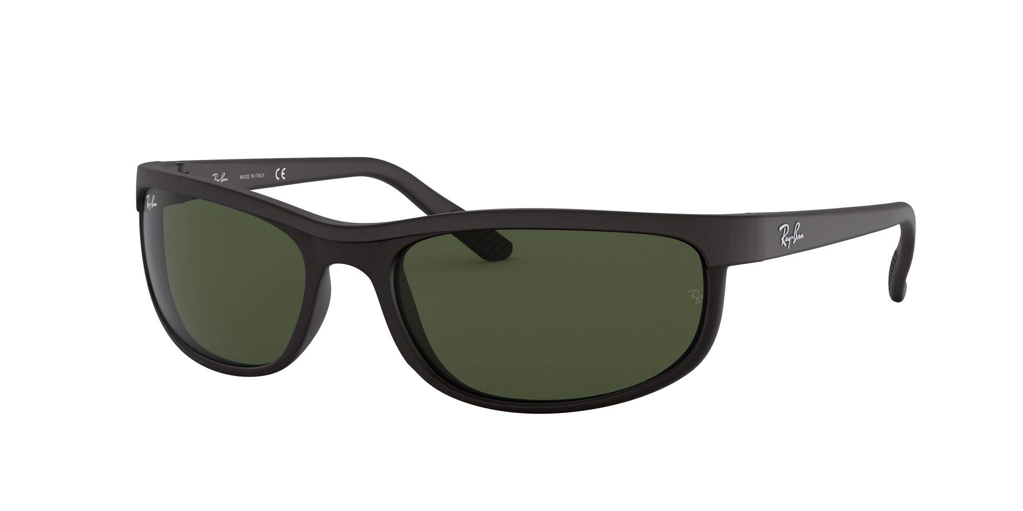 Ray-Ban Unisex Rectangular Sunglasses Black Frame Green Lens